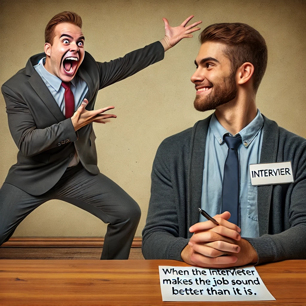 The Interviewer Who Overpromises meme