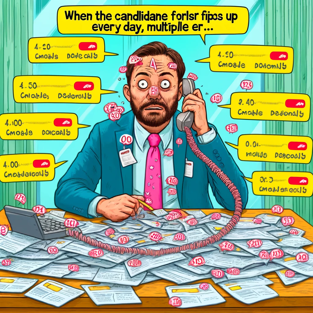 When the candidate follows up every day, multiple times